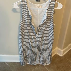 Everley white and blue striped dress